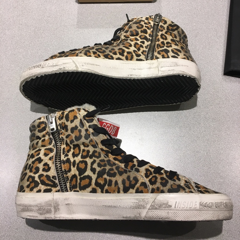 Golden Goose Slide Sneakers Leopard Sherpa 37 NIB - Picture 6 of 8